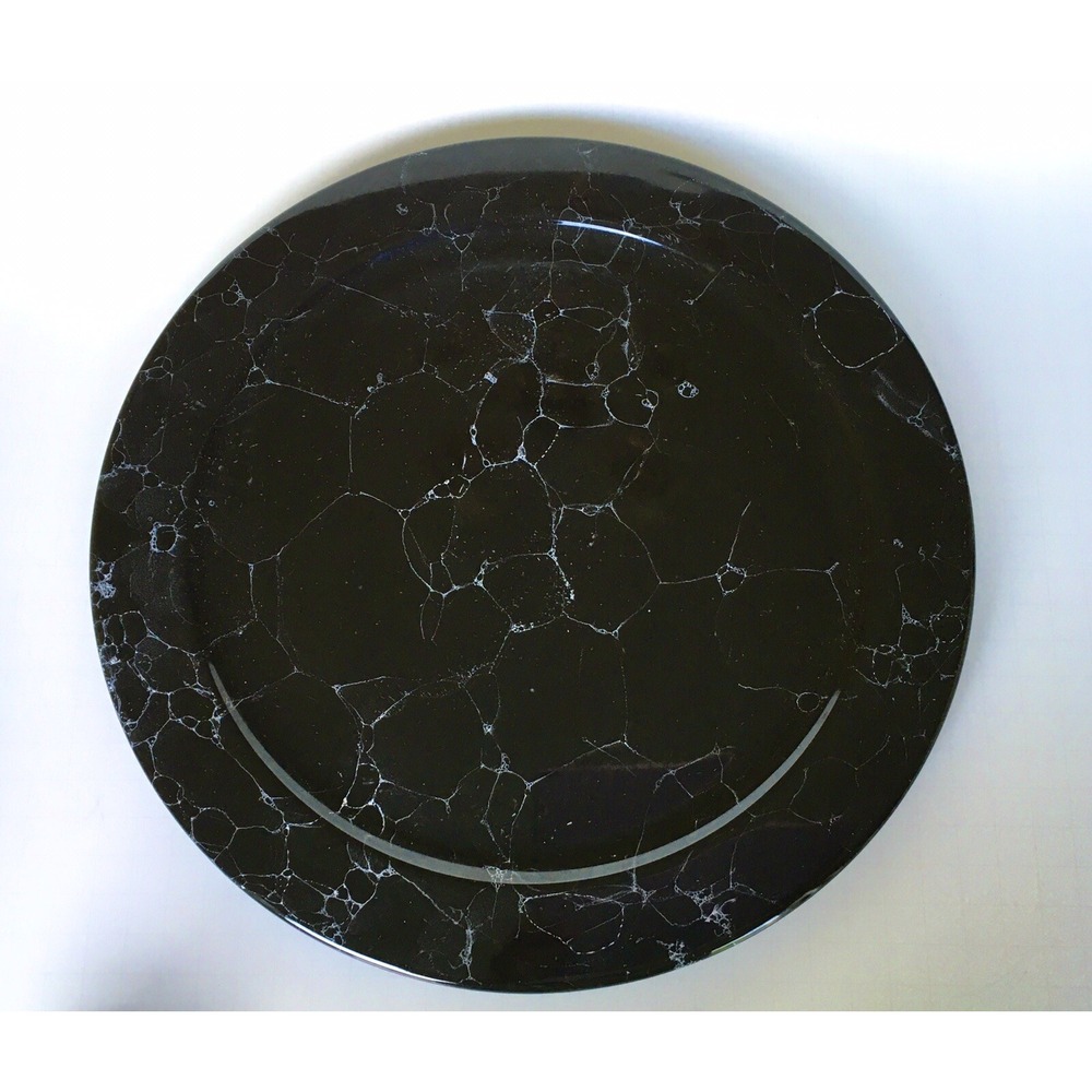MARBLE BLACK BY WAECHTERSBACH W GERMANY SERVICE CHARGER PLATE  12.5" DIAMETER.
